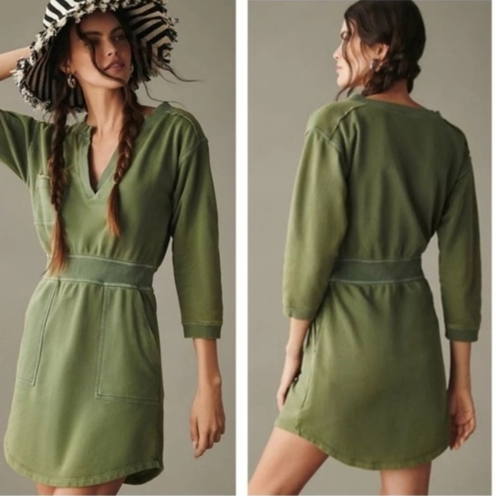Daily Practice by Anthropologie Trek Utility‎ Mini Dress in Olive Green/Moss